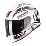 Casque int�gral scorpion exo exo - 530 air slope blanc / noir / rouge