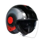 Casque jet agv eteres - levanto black / silver / red