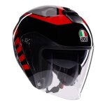 Casque jet agv irides - valenza grey / black / red