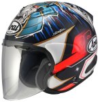 Casque jet arai sz - r vas evo - pedrosa shogun - replica noir / rouge