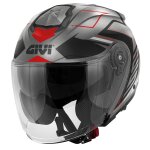 Casque jet givi x. 25 trace matt titanium red