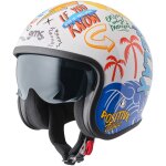 Casque jet gms ride and surf blanc / jaune / bleu