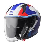 Casque jet gms vectus graphic blanc / bleu / rouge