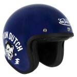 Casque jet helstons von dutch logo bleu