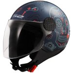 Casque jet ls2 of558 - sphere lux ii - maxca bleu / orange