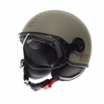 Casque jet momo design fgtr classic flip matt green / bronze