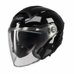 Casque jet mt helmets cosmo sv - pure noir brillant