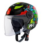 Casque jet mt helmets lite - dino noir mat