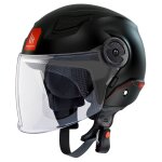 Casque jet mt helmets lite - solid noir mat