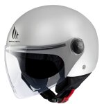 Casque jet mt helmets street s - solid blanc brillant