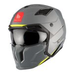 Casque jet mt helmets streetfighter sv s - solid gris brillant
