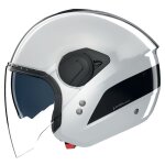 Casque jet nolan n20 - 2 visor dolce vita blanc / noir m�tal