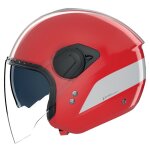 Casque jet nolan n20 - 2 visor dolce vita rouge / blanc