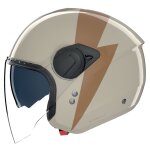 Casque jet nolan n20 - 2 visor impeto ivoire / ocre
