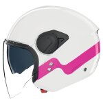 Casque jet nolan n20 - 2 visor zefiro blanc fuschia