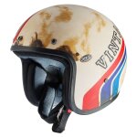 Casque jet premier jet classic btr 12 bm blanc / bleu / rouge