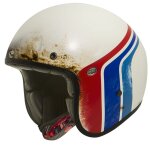 Casque jet premier le petit classic - btr 8 - white matt blanc / bleu / rouge