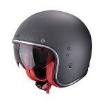 Casque jet scorpion exo belfast carbon evo - solid noir mat / rouge