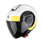 Casque jet scorpion exo exo - city ii - sheer blanc / noir / jaune