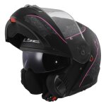 Casque modulable ls2 ff908 strobe ii - lux noir mat / rose