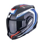 Casque modulable scorpion exo exo - tech evo carbon - cosy noir / bleu / rouge