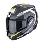 Casque modulable scorpion exo exo - tech evo carbon - cosy noir / jaune fluo