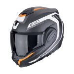 Casque modulable scorpion exo exo - tech evo carbon - cosy noir mat / orange