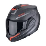 Casque modulable scorpion exo exo - tech evo carbon - cosy noir mat / rouge