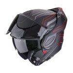 Casque modulable scorpion exo exo - tech evo - conquer noir mat / rouge