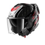 Casque modulable shark oxo rydger black silver red