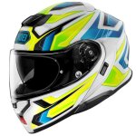 Casque modulable shoei neotec 3 - anthem blanc / bleu / jaune