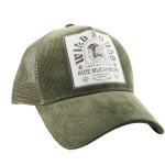 Casquette helstons wild trucker kaki