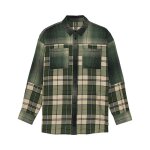 Chemise fox oversized flannel femme heather green