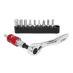Cl� � cliquet p2r mini cliquet embout torx, 6 pans, cruciforme plat livre dans un etui poche