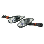 Clignotant replay deco goutte eau fender transparent - carbone ampoule bleu l 62mm - h 23mm 18mm paire ...