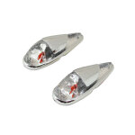 Clignotant replay deco goutte eau fender transparent - chrome ampoule orange l 61mm - h 22mm 18mm paire ...