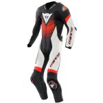 Combinaison dainese laguna seca 6 perf 1 piece black / white / red fluo