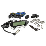 Compteur stage 6 digital multifonctions racing blanc branchement sur batterie vitesse, distance tour, ...