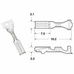 Connectique bihr cosse femelle s�rie 090 frkw �0, 5mm� / 0, 85mm�