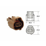 Connectique bihr femelle s�rie 090 smto type origine 2 voies marron - 5 pcs