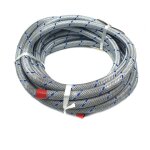 Durite d'essence brazoline 5 m�tres 6x10. 5 mm metal tresse galvanise bleu gris