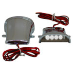 Eclairage de plaque replay deco sous tablier chrome leds blanches l 58mm - h 27mm 60mm la paire