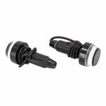 Embouts de guidon avoc leds cone alu transparent - diam 17 mm 6 orange paire