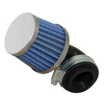 Filtre � air replay kn small fc chrome fixation coudee 90 diam 35 - 28 grille bleu