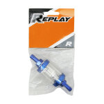 Filtre � essence replay cylindrique alu diam 6mm transparent - bleu