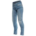 Jean moto dainese denim stone lady bleu clair