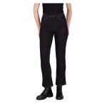 Jean moto knox cartmel kick flare short femme noir - rouille