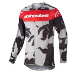 Maillot cross alpinestars racer - tactical 2025 cast gray camo mars red