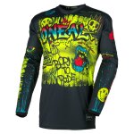 Maillot cross o'neal element - rancid - enfant black / neon yellow
