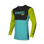 Maillot cross seven vox aperture enfant fluo yellow / blue